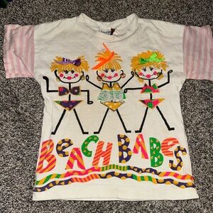 Vintage Little Miss White Graphic T-Shirt Size 6